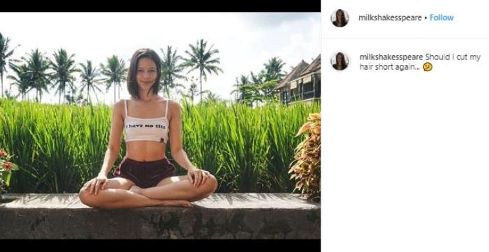 Juria Hartmans, model cantik yang dekat dengan Gading Marten. (Instagram/@milkshakesspeare)