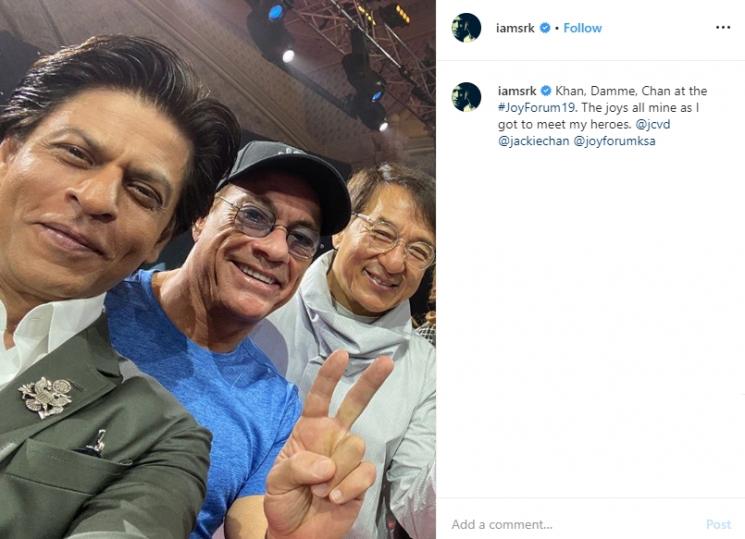 Shah Rukh Khan, Jean-Claude Van Damme dan Jackie Chan (Instagram/@iamsrk)
