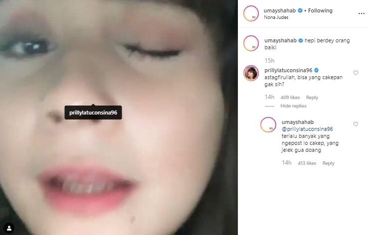 Umay Shahab posting foto jelek Prilly Latuconsina. (Instagram/@umayshahab)