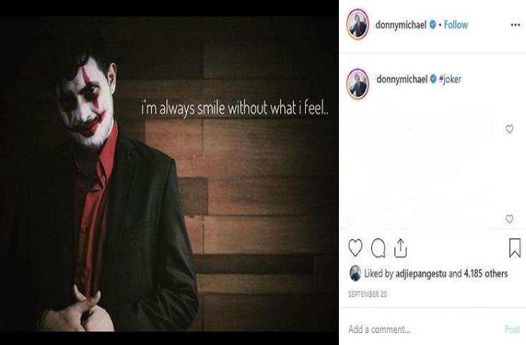 Donny Michael Haub berdandan ala Joker (Instagram @donnymichael)
