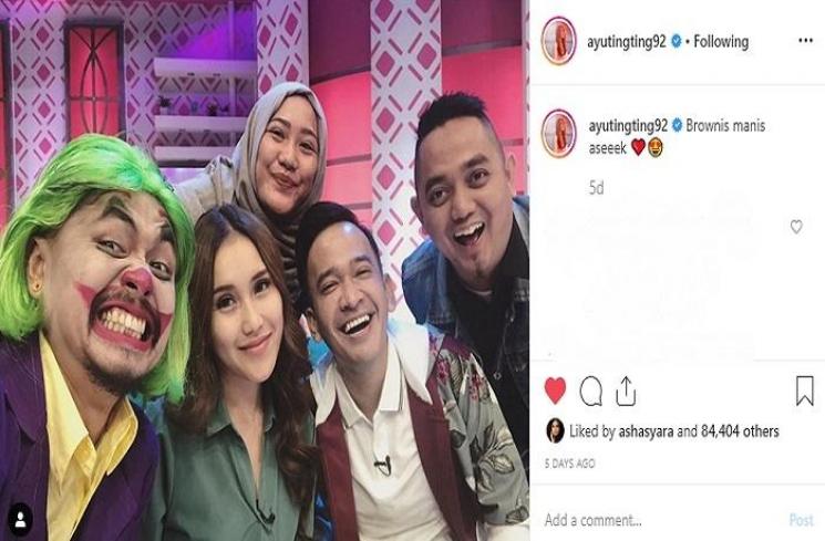 Wendi Cagur berdandan ala Joker (Instagram @ayutingting92)