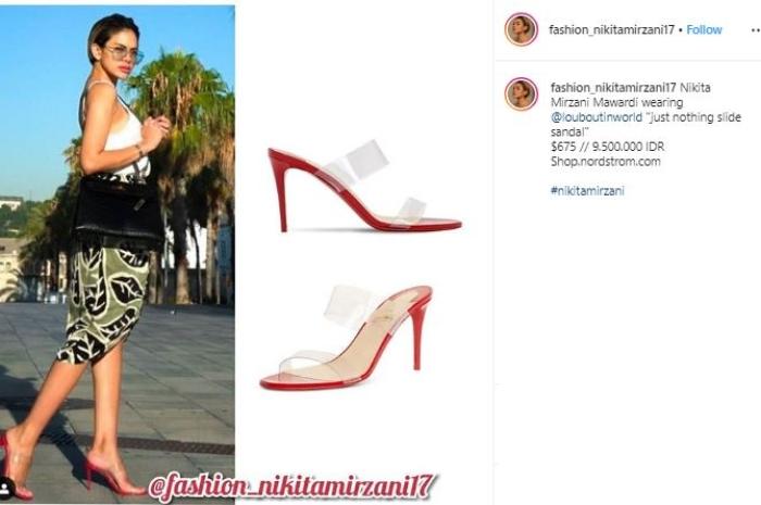 Sandal Nikita Mirzani. (Instagram/@fashion_nikitamirzani17)