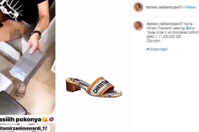 Sandal Nikita Mirzani. (Instagram/@fashion_nikitamirzani17)