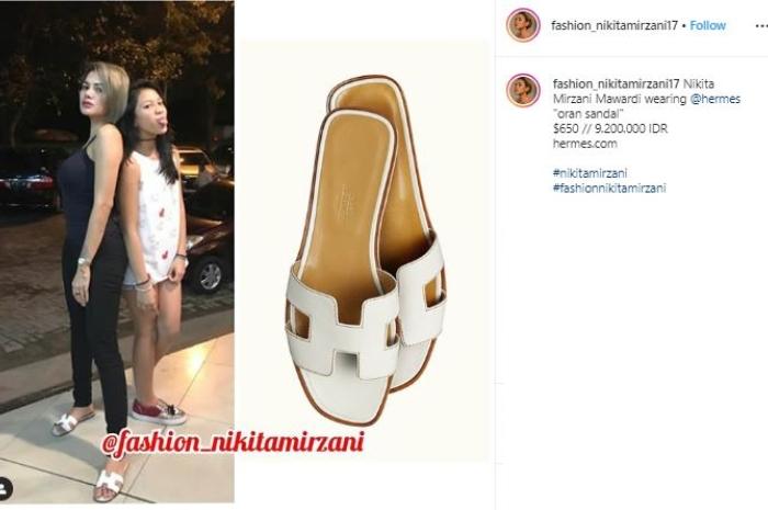 Sandal Nikita Mirzani. (Instagram/@fashion_nikitamirzani17)
