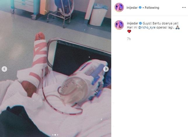 Jessica Iskandar kabarkan kondisi Richard Kyle. (Instagram/@inijedar)