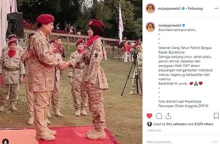Mulan Jameela dan Prabowo Subianto (Instagram @mulanjameela1)
