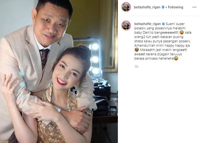 Bella Shofie dan suami. (Instagram/@bellashofie_rigan)