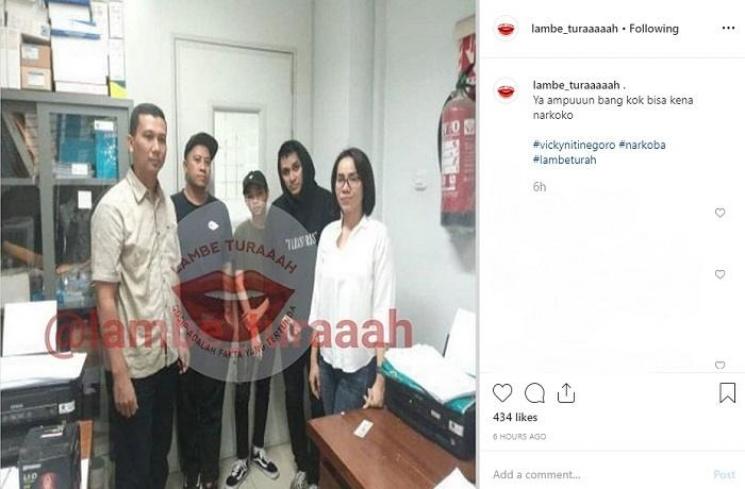Vicky Nitinegoro ditangkap karena narkoba (Instagram @lambe_turaaaaah)