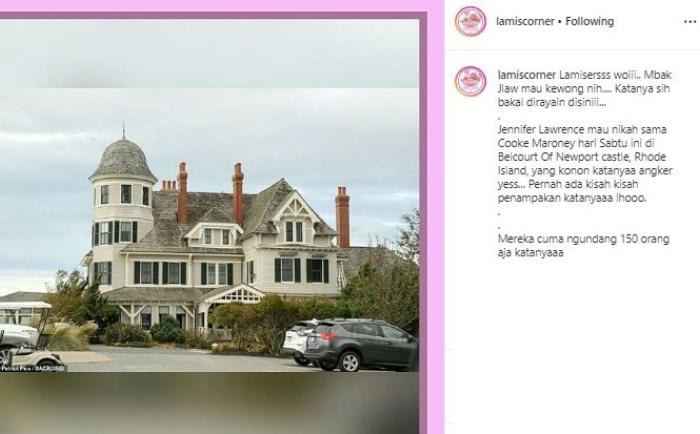 Lokasi pernikahan Jennifer Lawrence. (Instagram/@lamiscorner)