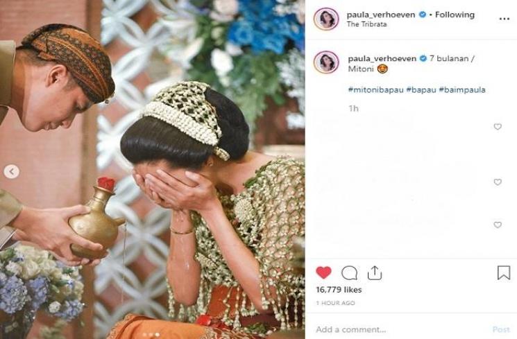 Acara 7 bulanan Paula Verhoeven dan Baim Wong (Instagram @paula_verhoeven)
