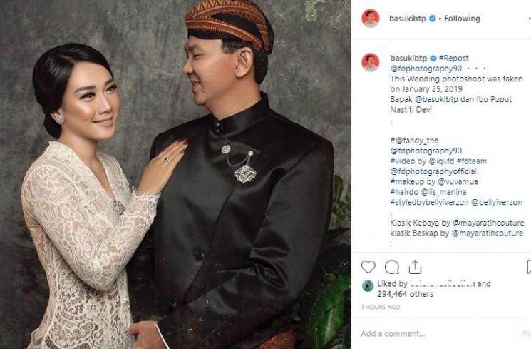 Ahok BTP dan Puput Nastiti Devi. (Instagram/@basukibtp)