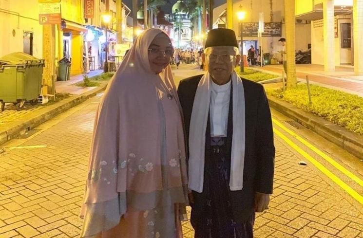 Potret mesra Ma'ruf Amin dan istri. (Instagram/@wuryestuhandayani)