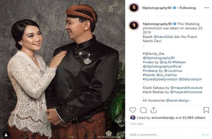 Ahok BTP dan Puput Nastiti Devi (Instagram @fdphotography90)