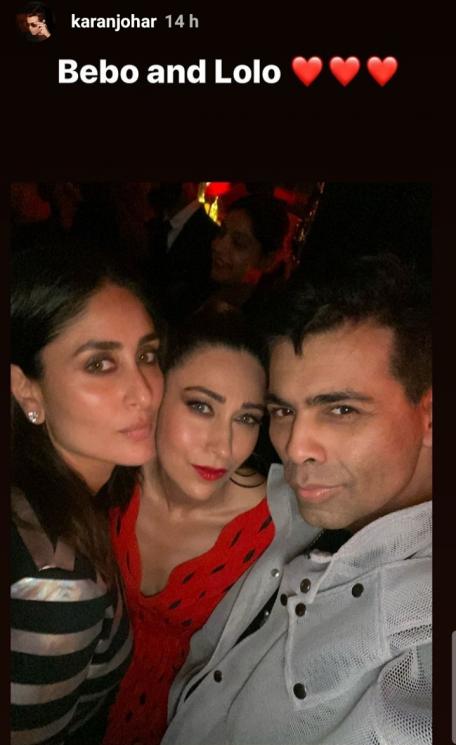 Kareena Kapoor, Karisma Kapoor dan Karan Johar (Instagram/@karanjohar)