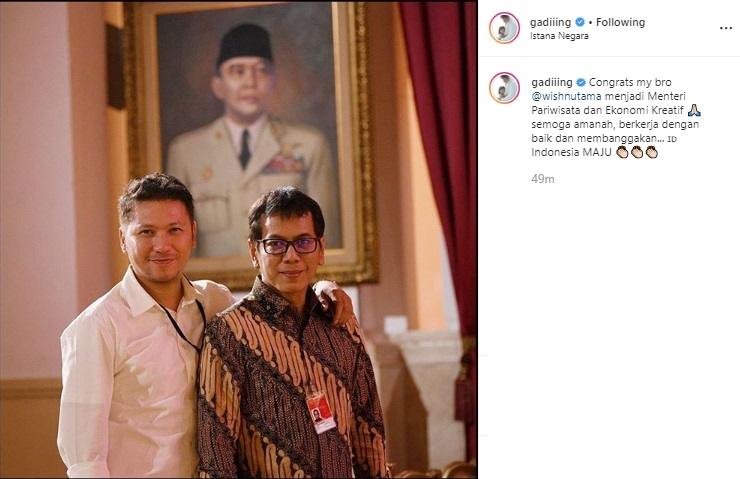 Gading Marten dan Wishnutama. (Instagram/@gadiiing)