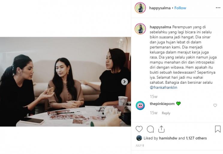 Franka Franklin, Istri Nadiem Makarim (Instagram/@happysalma)