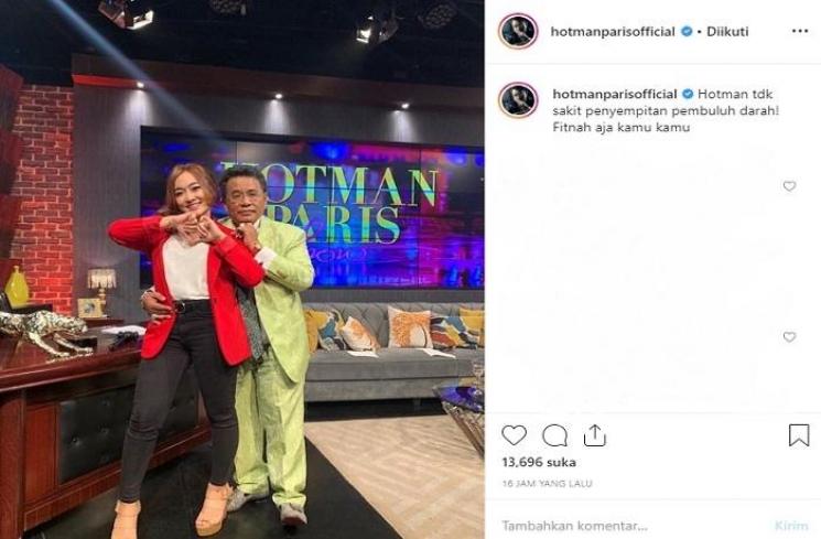 Hotman Paris difitnah sakit penyempitan pembuluh darah (Instagram @hotmanparisofficial)