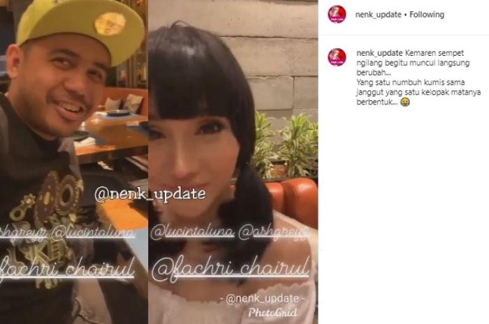 Perubahan kelopak mata Lucinta Luna. (Instagram/@nenk_update)