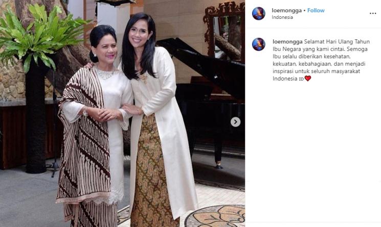 Loemongga Haoemasan dan Iriana Jokowi (Instagram/@loemongga)