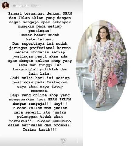 Shandy Aulia tutup kolom komentar gara-gara online shop.