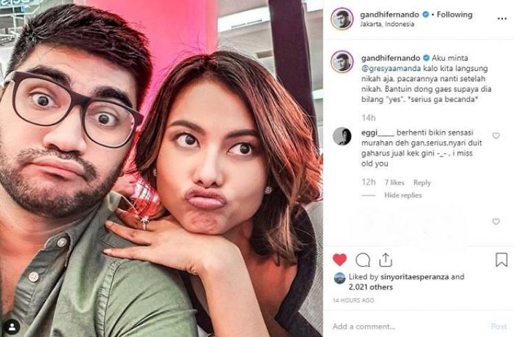 Gandhi Fernando dituding mencari sensasi murahan  (Instagram @gandhifernando)