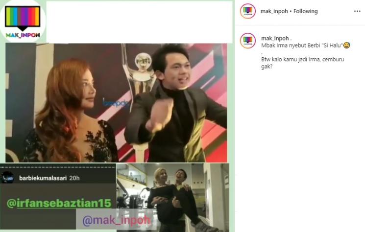 Irma Darmawangsa dan Irfan Sbaztian (Instagram/@mak_inpoh)