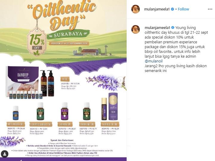 Usaha Minyak Mulan Jameela (Instagram/@mulanjameela1)