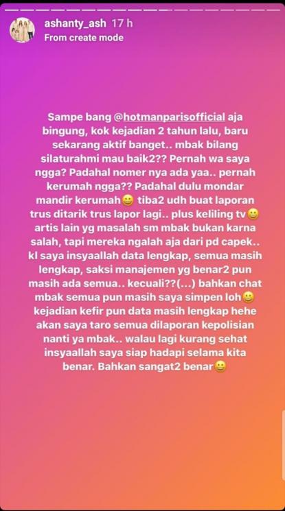 Ashanty sindir Martin Pratiwi (Instagram/@ashanty_ash)