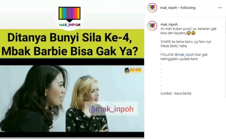 Barbie Kumalasari (Instagram/@mak_inpoh)