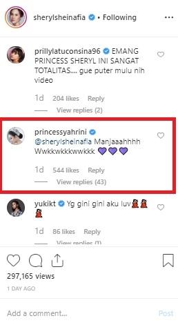 Komentar Syahrini gayanya diparodikan Sheryl Shenafia. (Instagram)