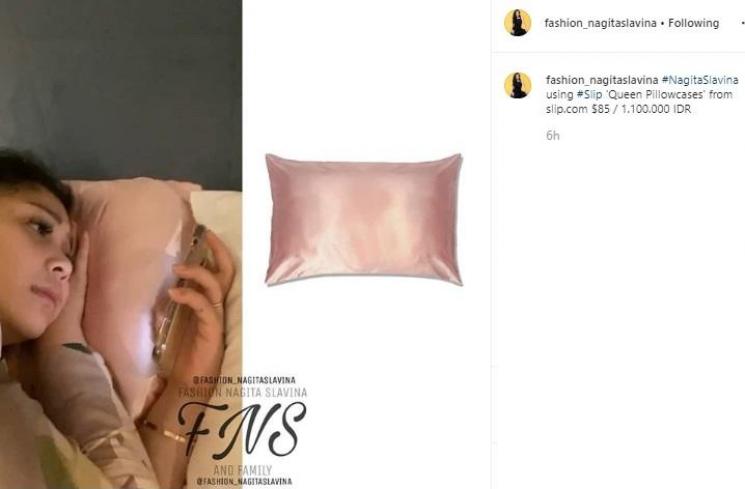 Harga sarung bantal Nagita Slavina. (Instagram/@fashion_nagitaslavina)