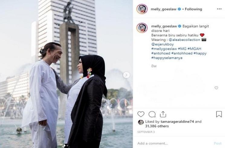Melly Goeslaw dan Anto Hoed (Instagram @melly_goeslaw)