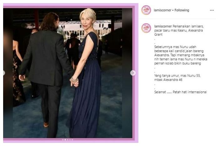 Keanu Reeves dan Alexandra Grant. (Instagram/@lamiscorner)