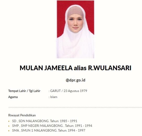 Riwayat pendidikan Mulan Jameela. [website dpr.go.id]