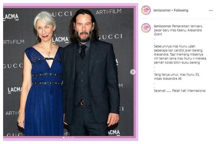 Keanu Reeves dan Alexandra Grant. (Instagram/@lamiscorner)