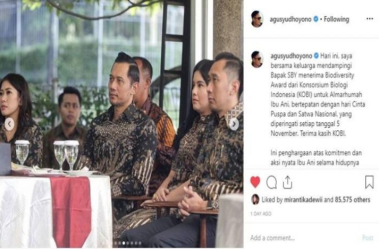 Penampilan Agus Yudhoyono dengan jenggot dan kumis (Instagram @agusyudhoyono)