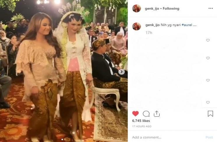 Aurel Hermansyah menghadiri pernikahan adik Krisdayanti (Instagram @genk_ijo)