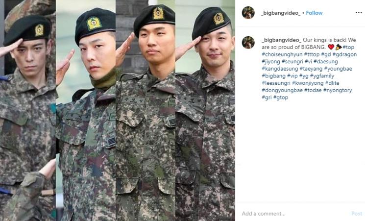 Member BIGBANG keluar wamil (Instagram/@_bigbangvideo_)