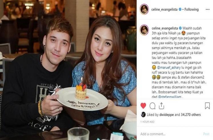 Stefan William dan Celine Evangelista (Instagram @celine_evangelista)