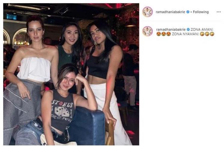 Nia Ramadhani bareng asisten-asistennya. (Instagram/@ramadhaniabakrie)