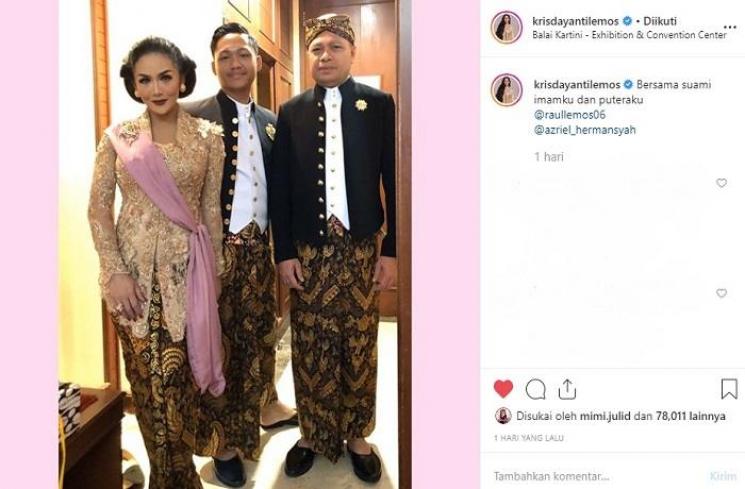 Krisdayanti, Azriel Hermansyah, dan Raul Lemos (Instagram @krisdayantilemos)