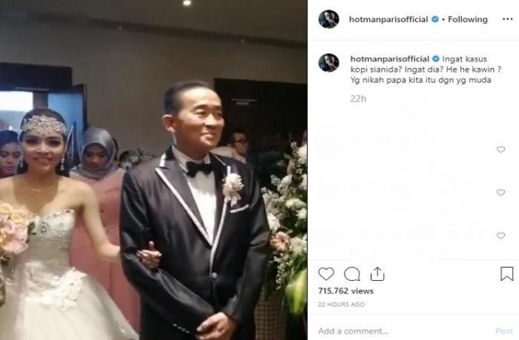 Ayah Wayan Mirna, korban kopi sianida (Instagram @hotmanparisofficial)