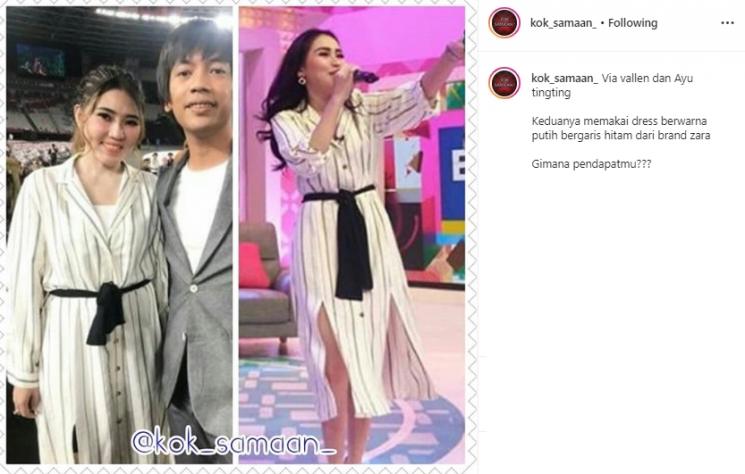 Artis dengan busana kembar (Instagram/@kok_samaan_)