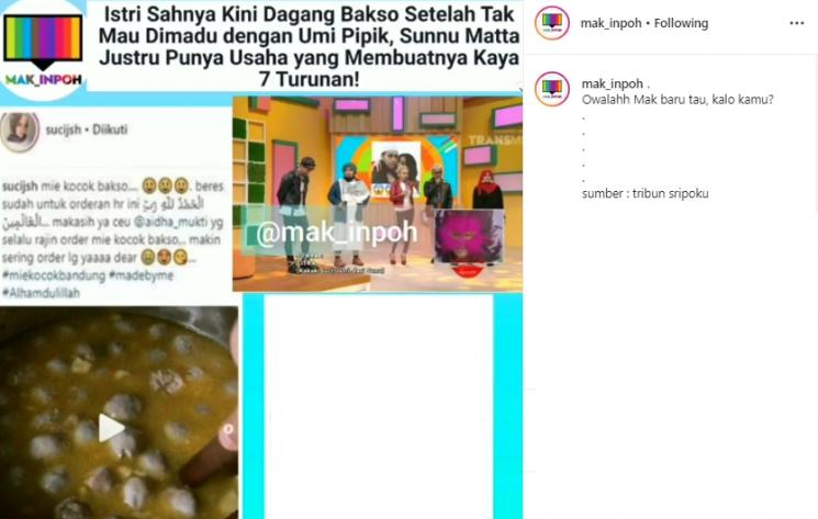 Citra kakak Ipar Sunu blak-blakan tentang pernikahan dengan Umi Pipik (Instagram/@mak_inpoh)