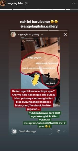Postingan Angela Gilsha. (Instagram/@angelagilsha)