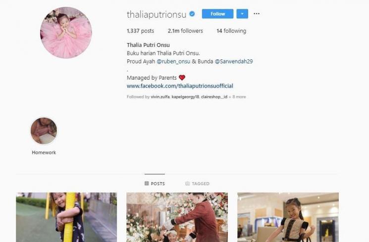 Thalia Putri Onsu. (Instagram/@thaliaputrionsu)