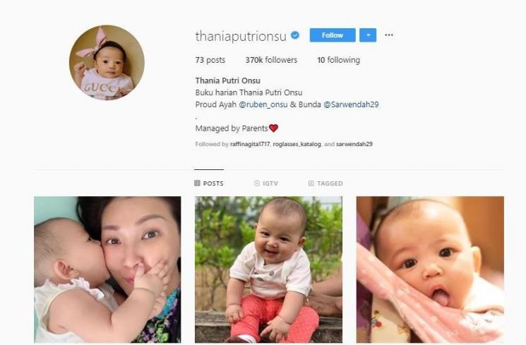 Thania Putri Onsu. (Instagram/@thaniaputrionsu)