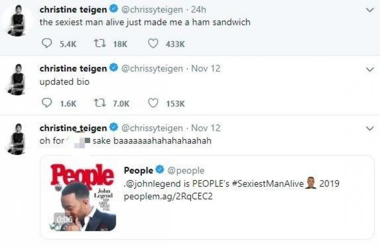 Cuitan Chrissy Teigen. (Twitter/@chrissyteigen)