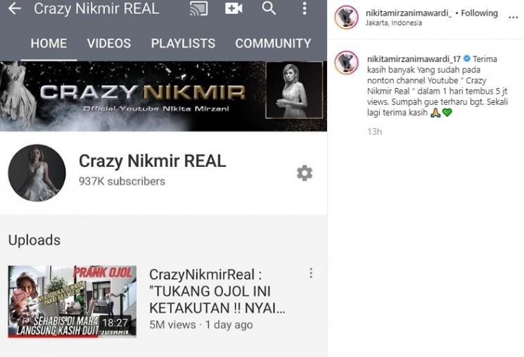 Postingan Nikita Mirzani. (Instagram/@nikitamirzanimawardi_17)