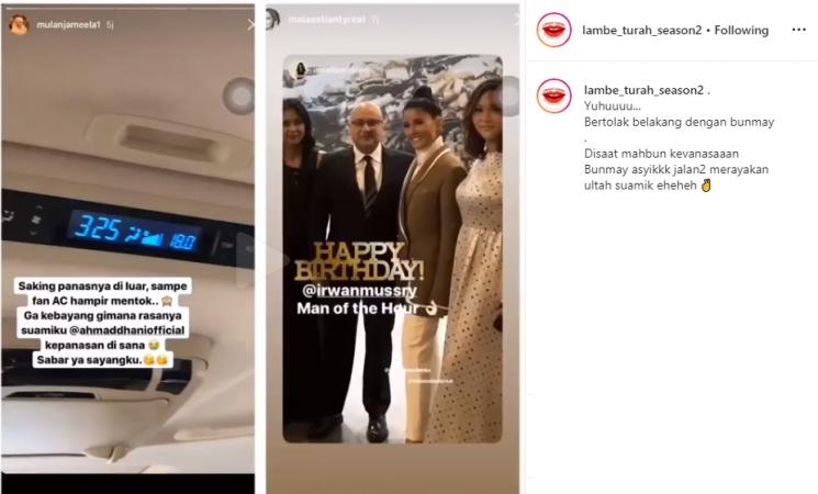 Instastory Mulan Jameela dan Maia Estianty (Instagram/@lambe_turah_season2)